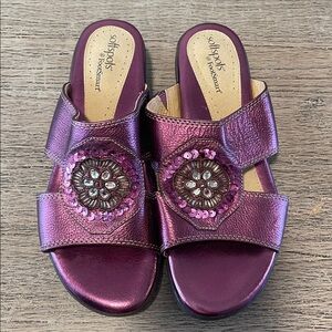Softspots Beautiful Purple‎ Leather Sandals 9W